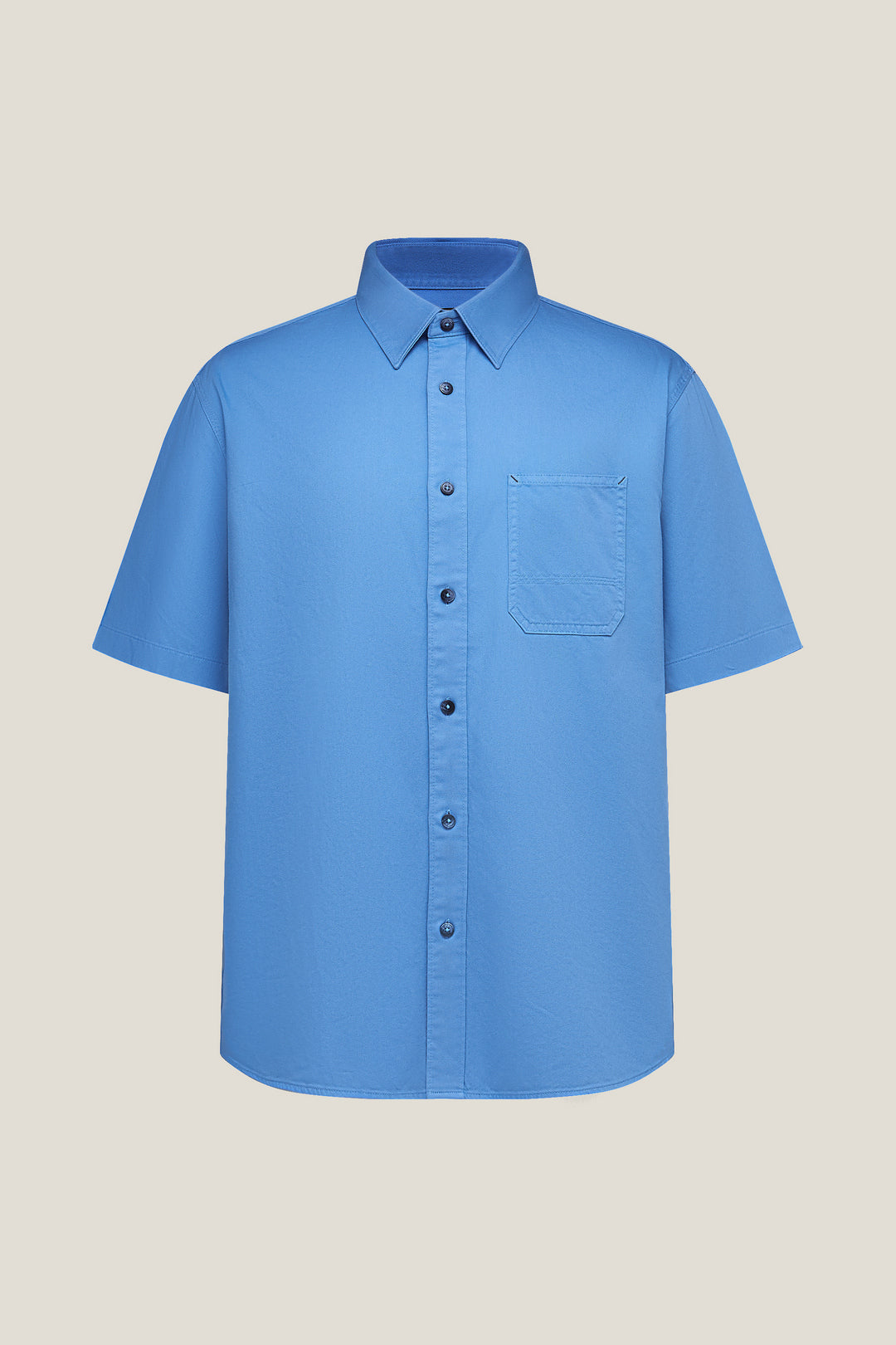 G2000 MAN-100-cotton-short-sleeve-casual-shirt-61130924-Blue
