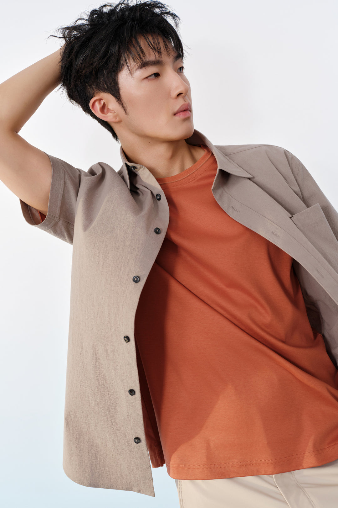 G2000 MAN-high-cotton-short-sleeve-casual-shirt-61131668-Grey