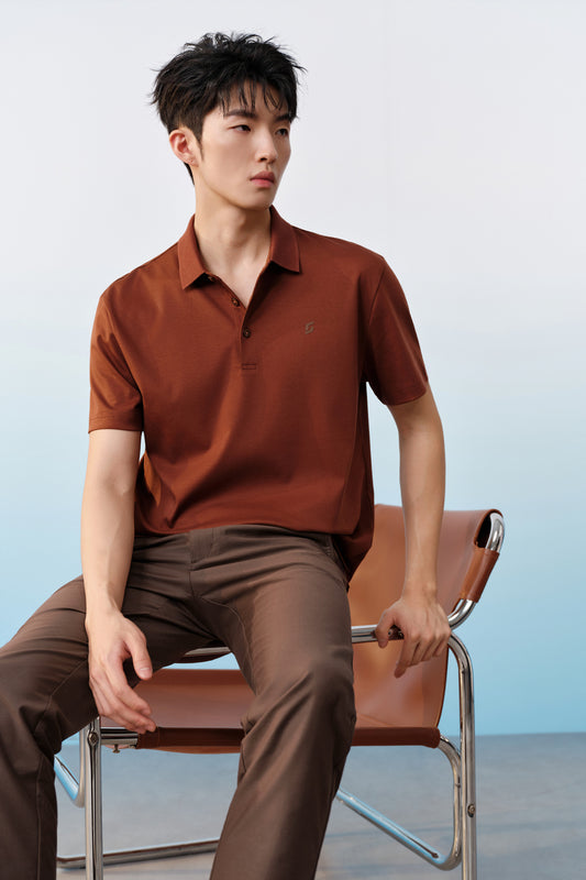 G2000 MAN-cool-touch-休閒剪裁-polo-shirt-61140084-Brown