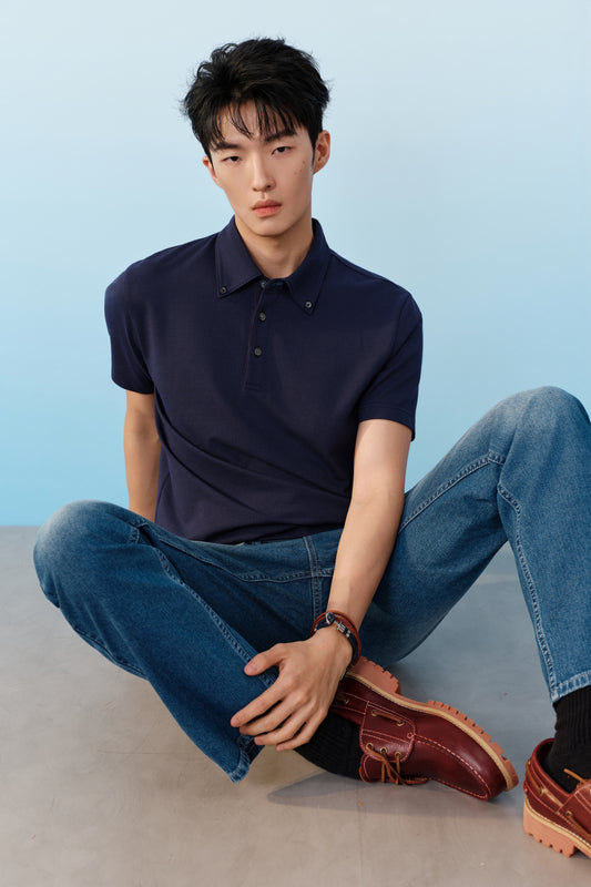 G2000 MAN-cool-touch-舒適剪裁-polo-shirt-61141158-Blue