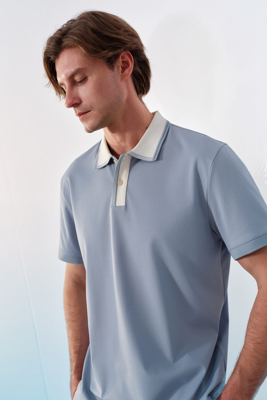 G2000 MAN-mercerized-polo-shirt-61143014-Blue