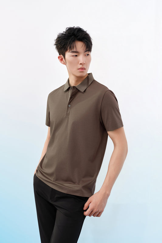 G2000 MAN-mercerized-舒適剪裁-polo-shirt-61143038-Brown