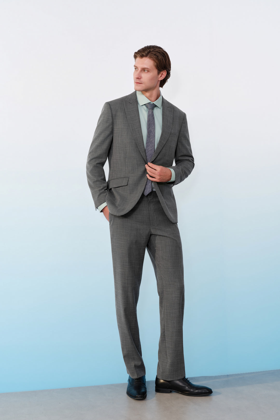 G2000 MAN-machine-washable-平腳無褶-suit-pants-61153281-Grey