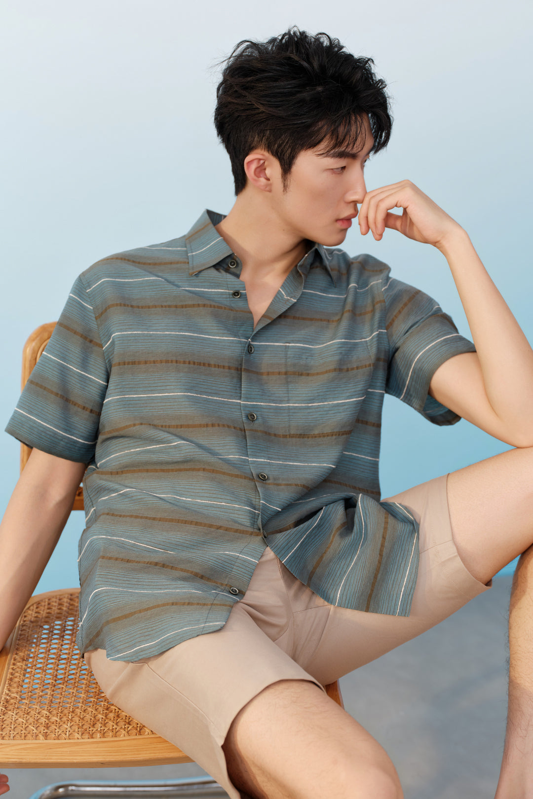 Hidden Elastic Waistband | Cotton Blend Casual Shorts