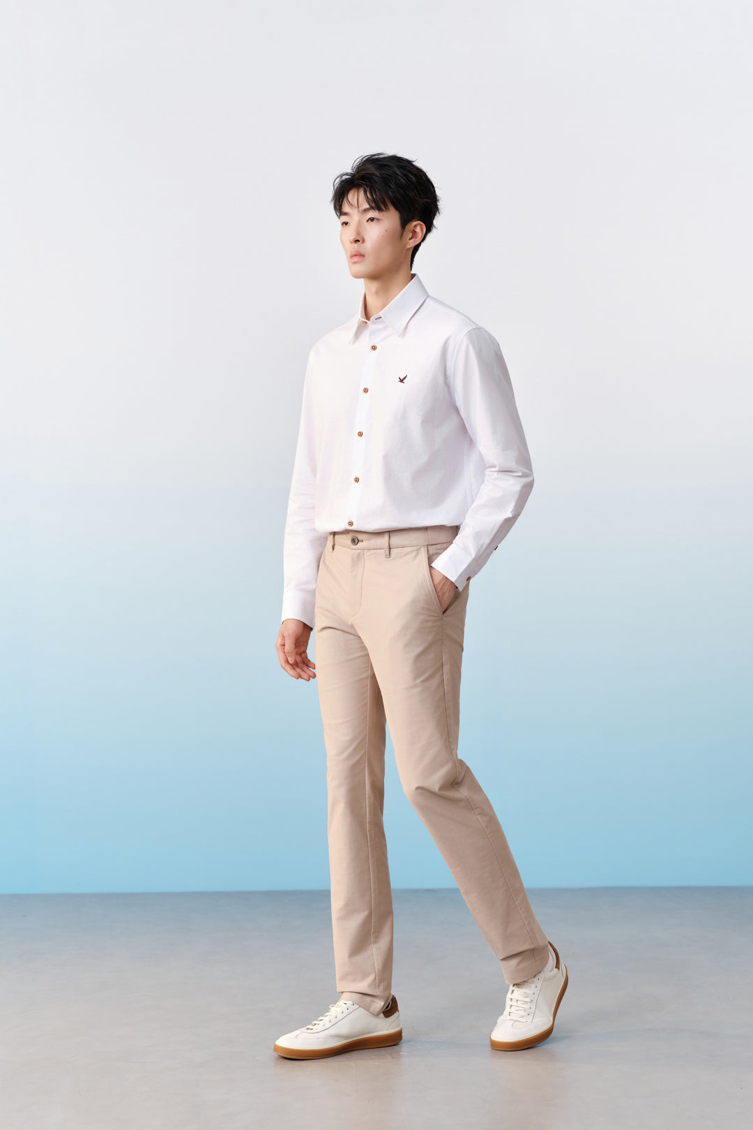 Hidden Elastic Waistband | Cotton Blend Chinos
