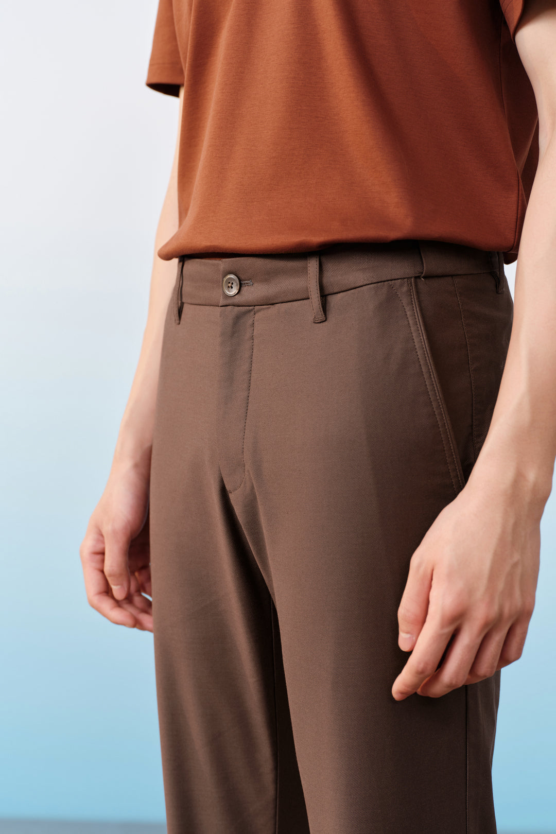 Hidden Elastic Waistband | Cotton Blend Chinos