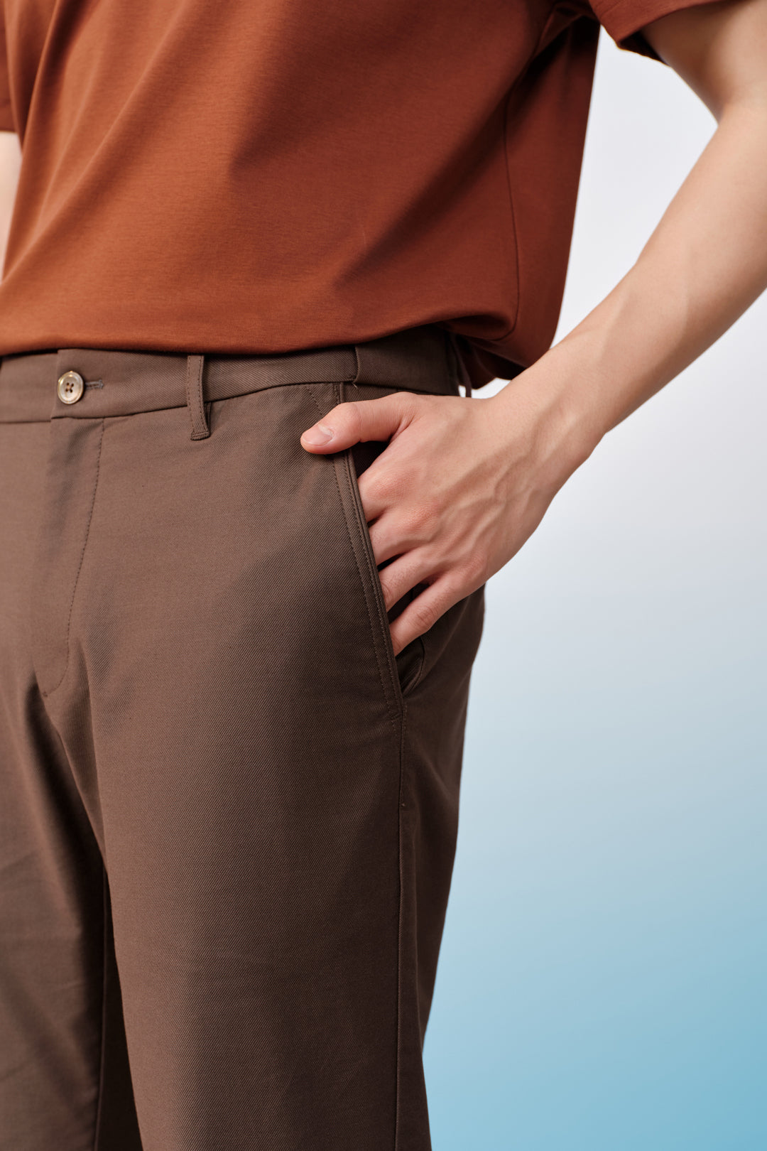 Hidden Elastic Waistband | Cotton Blend Chinos