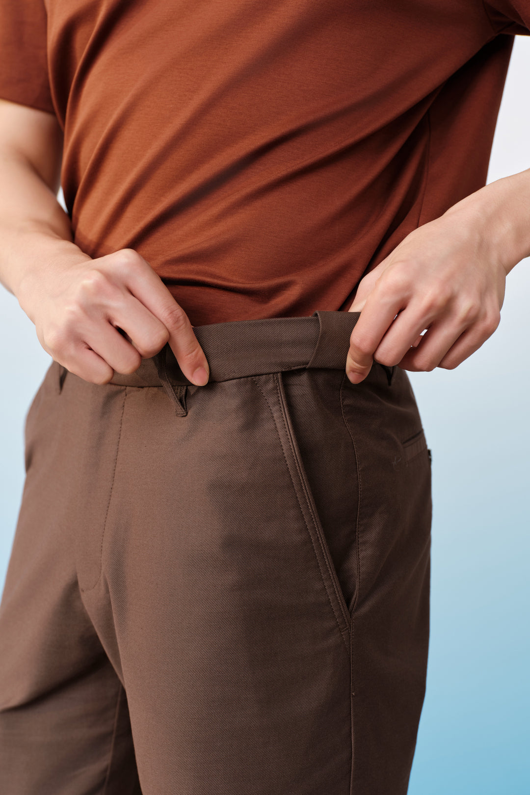 Hidden Elastic Waistband | Cotton Blend Chinos