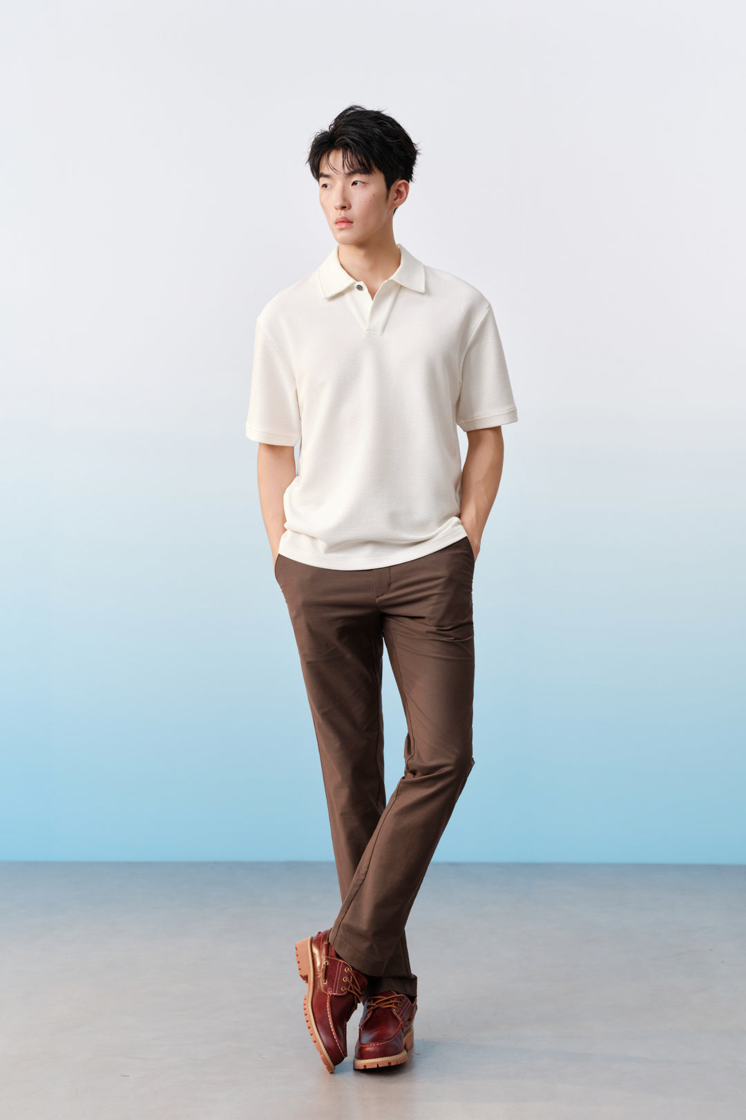 Hidden Elastic Waistband | Cotton Blend Chinos