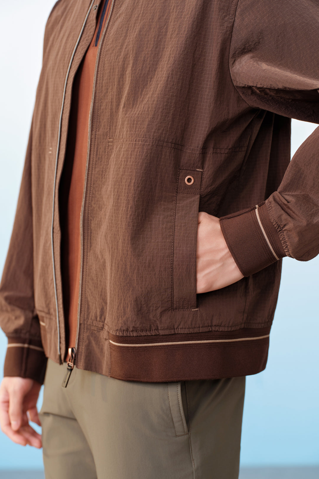 Ribbed Baseball Jacket