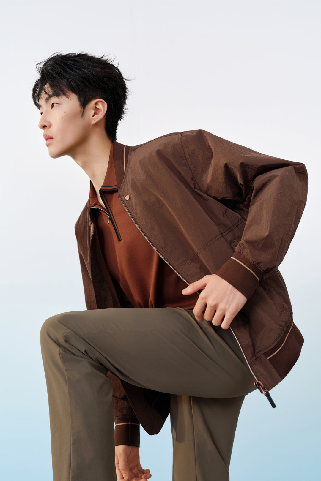 Ribbed Baseball Jacket