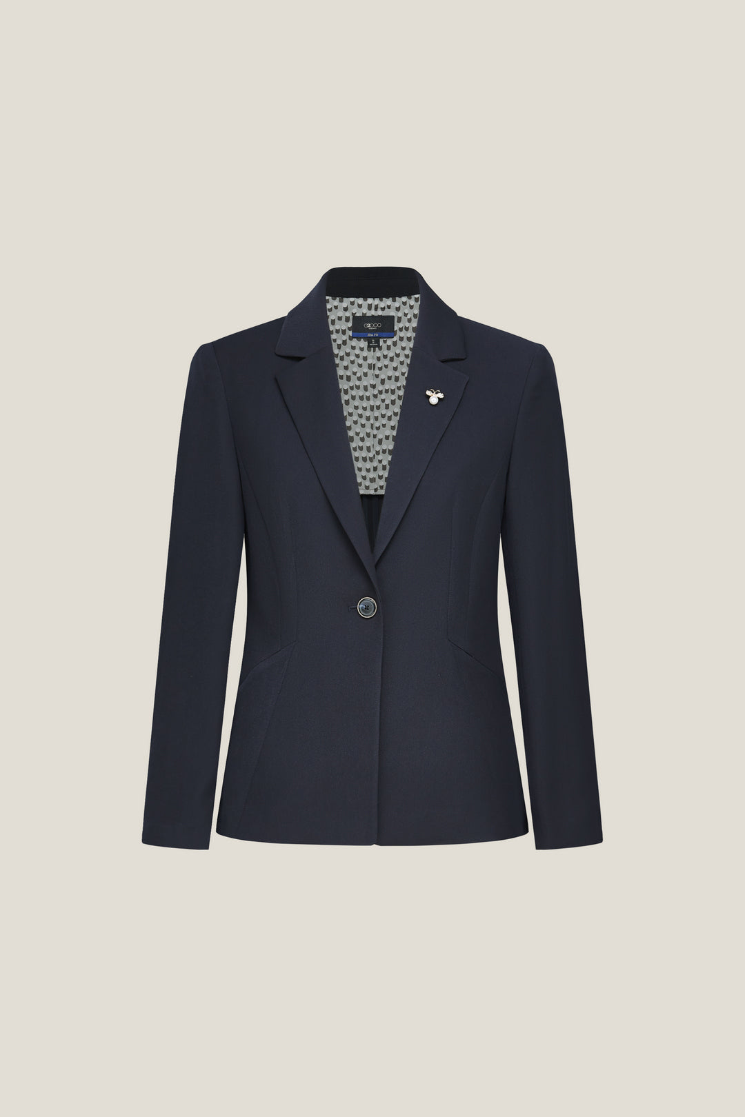 G2000 WOMAN-cool-touch-notch-lapel-suit-blazer-with-brooch-61211013-Blue