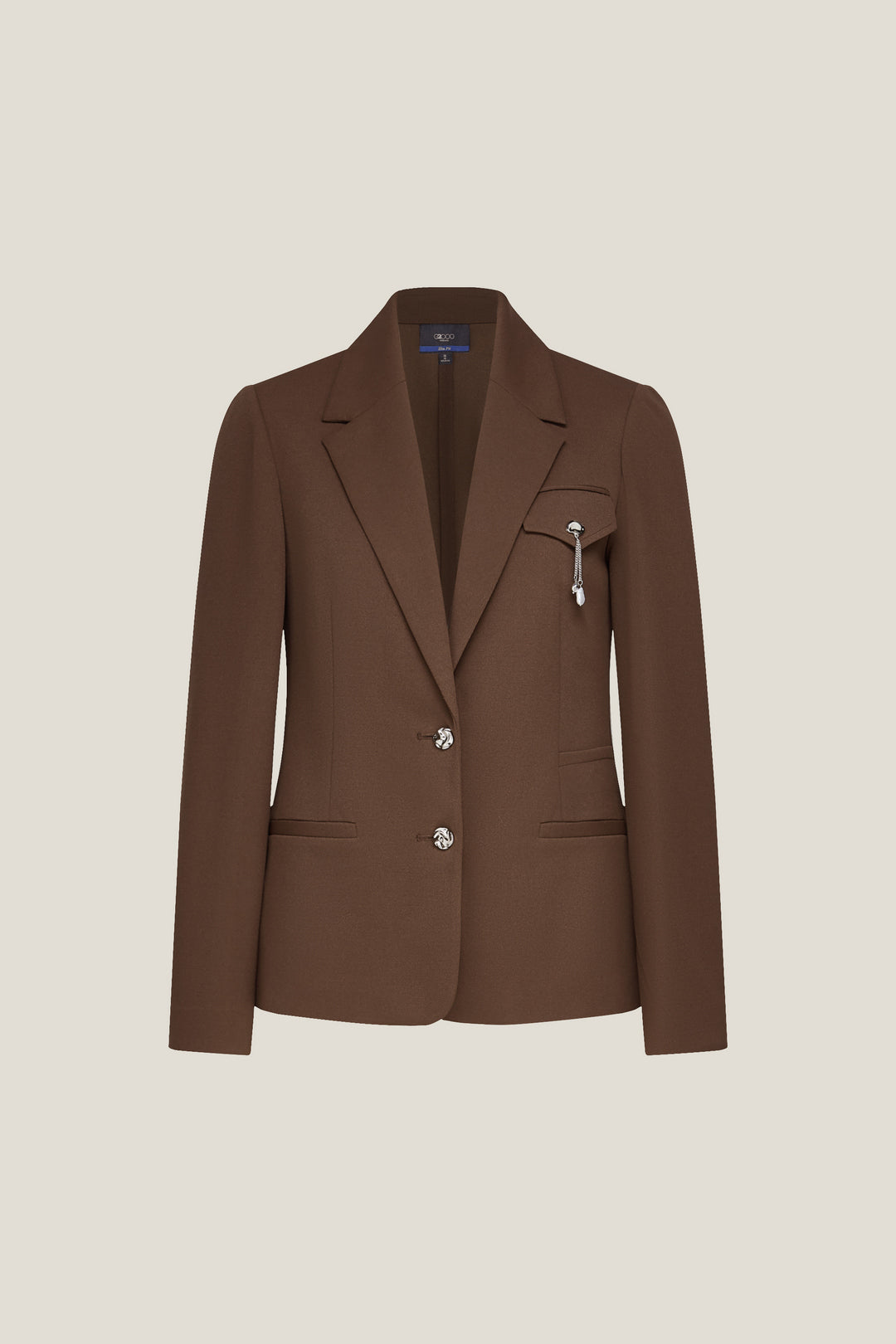 G2000 WOMAN-uv-protection-notch-lapel-blazer-61211643-Brown