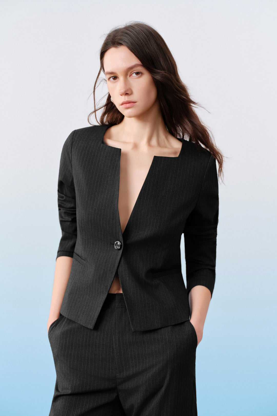 Machine Washable | Square Neck Suit Blazer