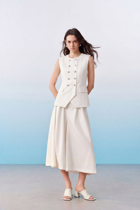 圓領無袖獨立西裝外套