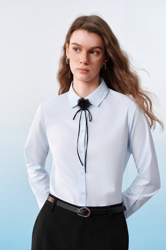 G2000 WOMAN-non-iron-shirt-collar-long-sleeve-dress-shirt-61221033-Blue
