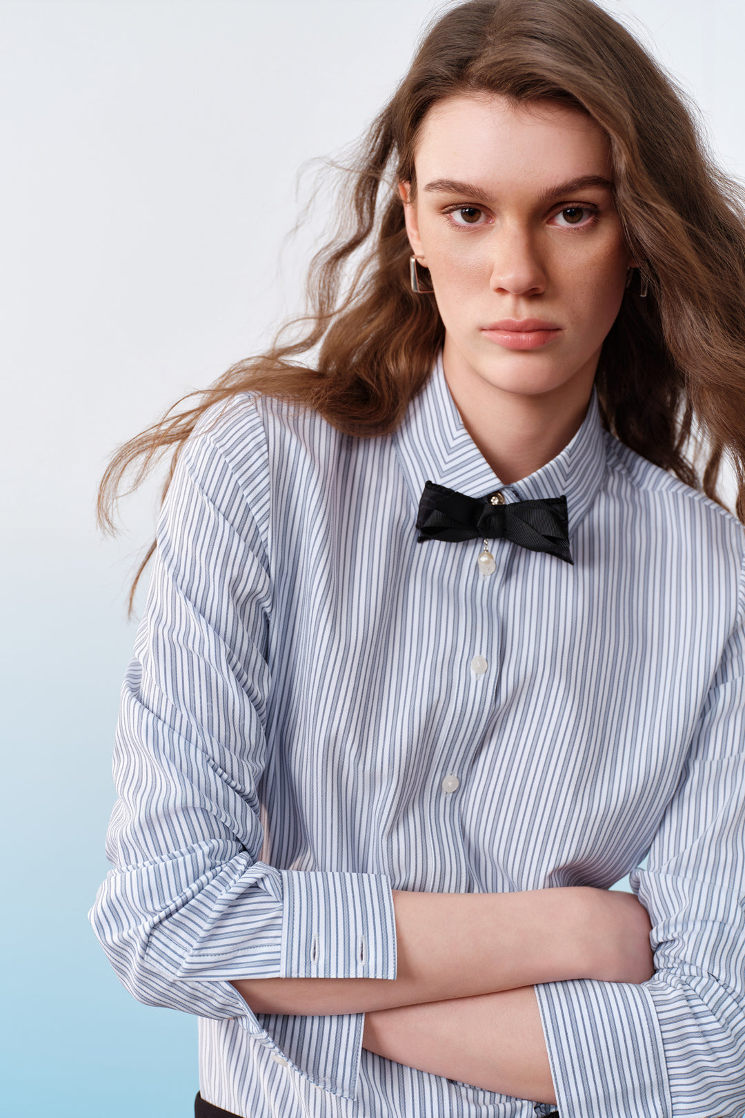 G2000 WOMAN-non-iron-shirt-collar-long-sleeve-dress-shirt-61221103-Blue