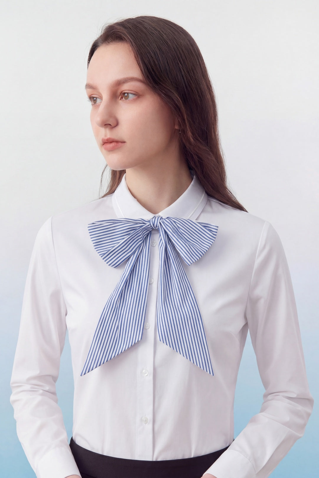 G2000 WOMAN-soft-modal-blend-shirt-collar-long-sleeve-dress-shirt-61221203-White