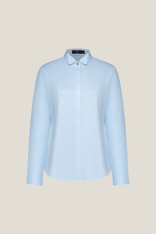 G2000 WOMAN-non-iron-shirt-collar-long-sleeve-dress-shirt-61221213-Blue
