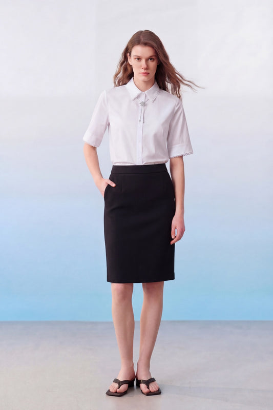 Soft Modal Blend | Shirt Collar Short-Sleeve Dress Shirt