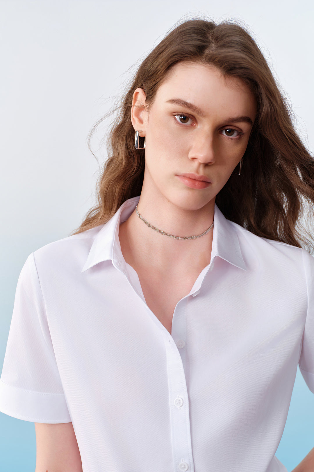 Non-Iron | Shirt Collar 恤衫領短袖商務恤衫(配可拆卸項鍊)