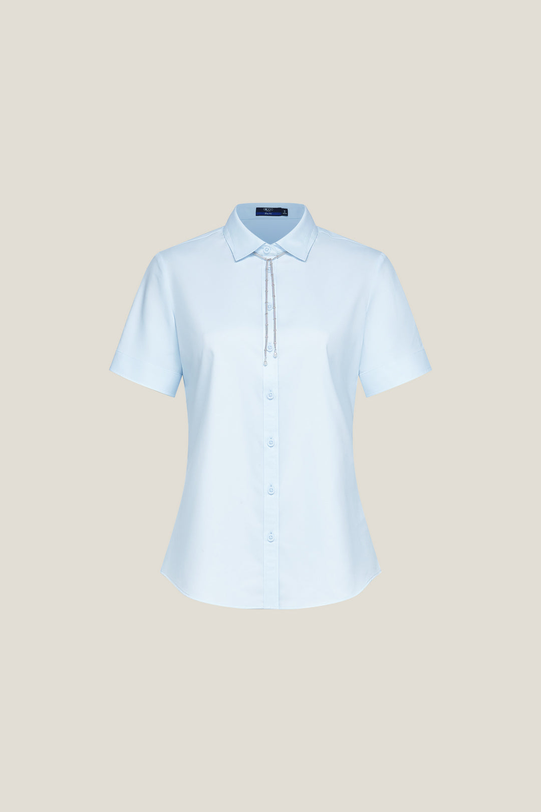 G2000 WOMAN-non-iron-shirt-collar-short-sleeve-dress-shirt-61221803-Blue