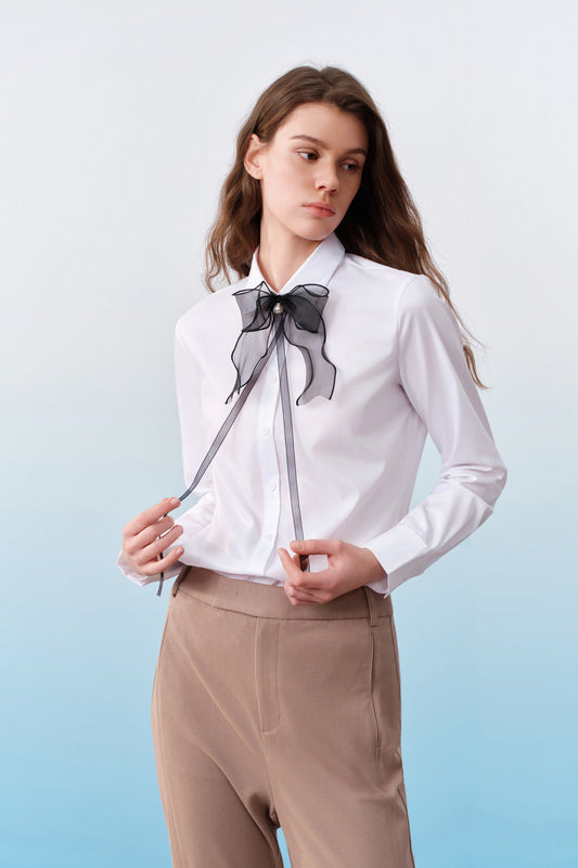 G2000 WOMAN-cool-touch-shirt-collar-long-sleeve-dress-shirt-61222233-White