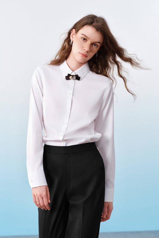 G2000 WOMAN-non-iron-shirt-collar-long-sleeve-dress-shirt-61223073-White