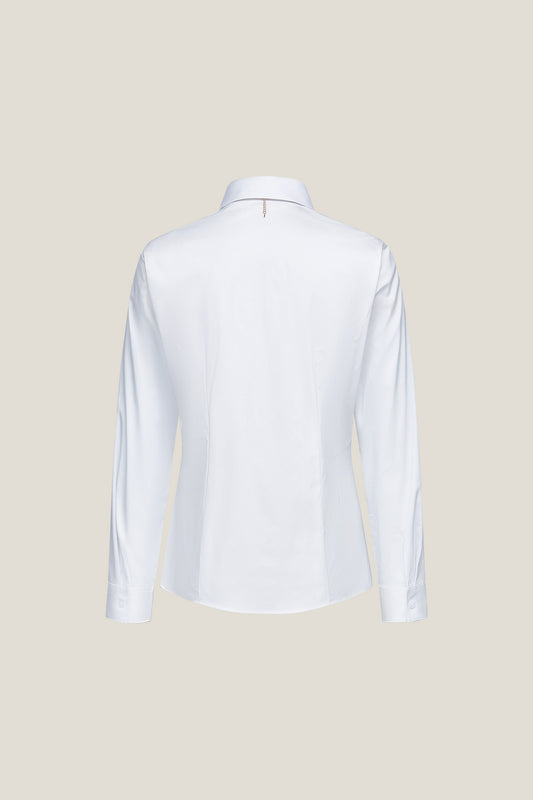 Easy Ironing 恤衫領長袖商務恤衫(配可拆卸珍珠項鍊)