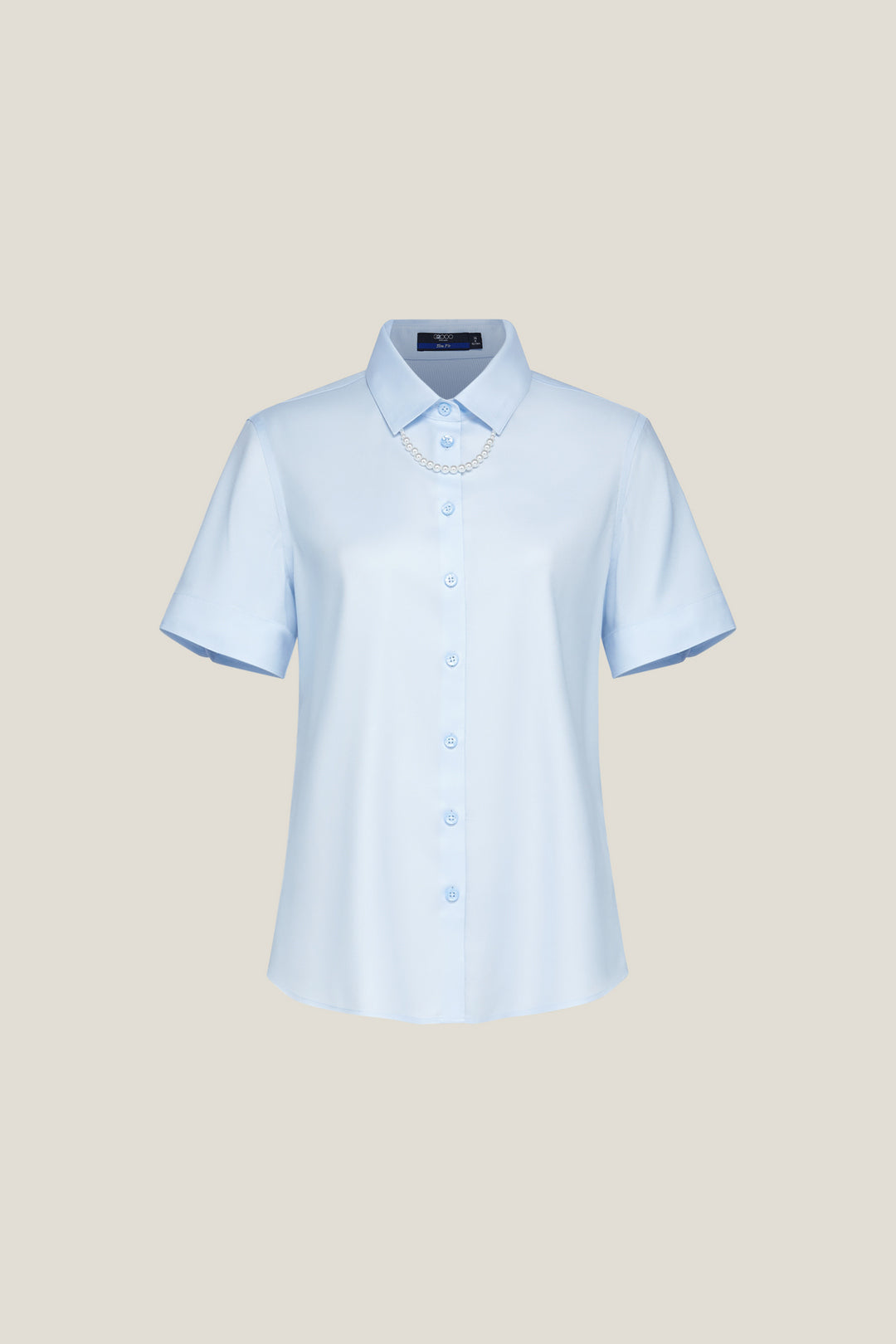 G2000 WOMAN-non-iron-shirt-collar-short-sleeve-dress-shirt-61223743-Blue