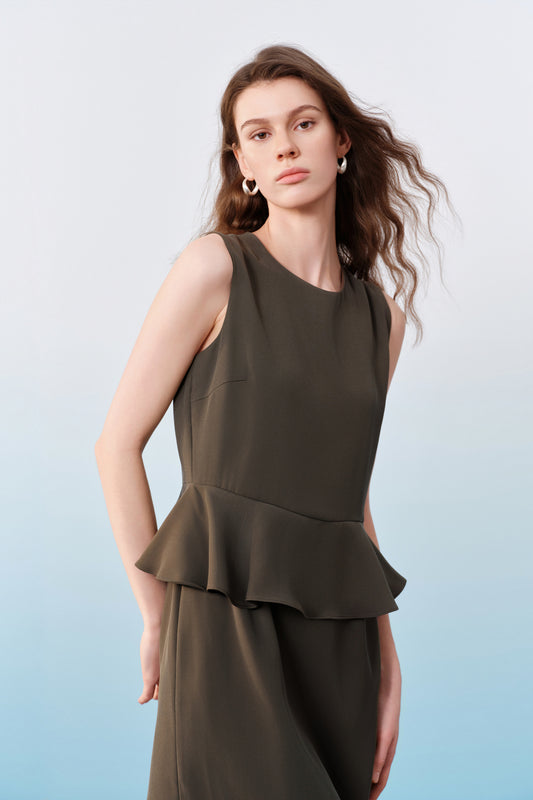 G2000 WOMAN-cool-touch-round-neck-dress-61231225-Green