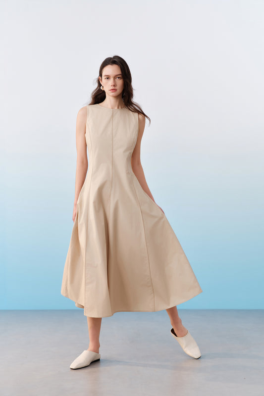 G2000 WOMAN-100%-cotton-round-neck-dress-61233046-Beige