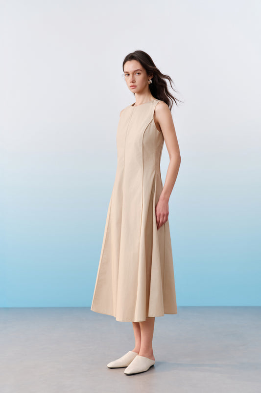 100% Cotton 圓領連身裙