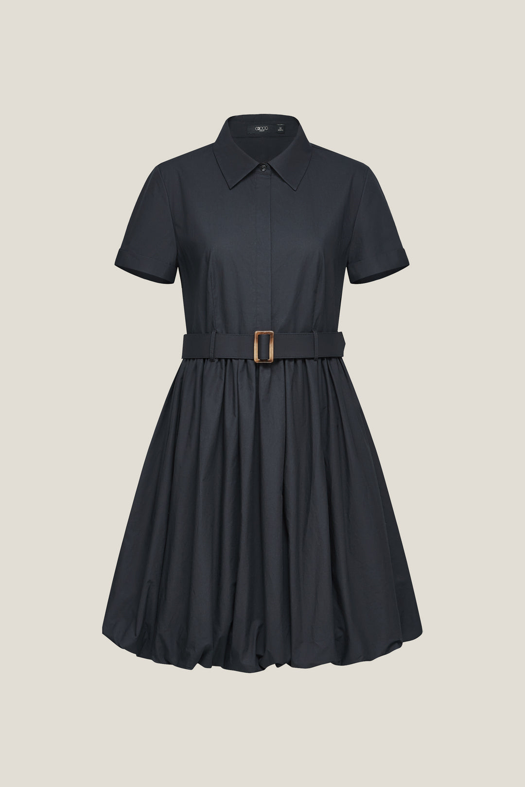 G2000 WOMAN-100%-cotton-shirt-collar-dress-with-shirt-collar-bubble-hem-dress-61233256-Black