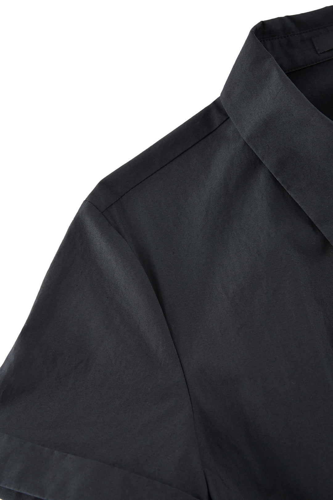 100% Cotton Shirt Collar Dress With Shirt Collar Bubble-Hem Dress