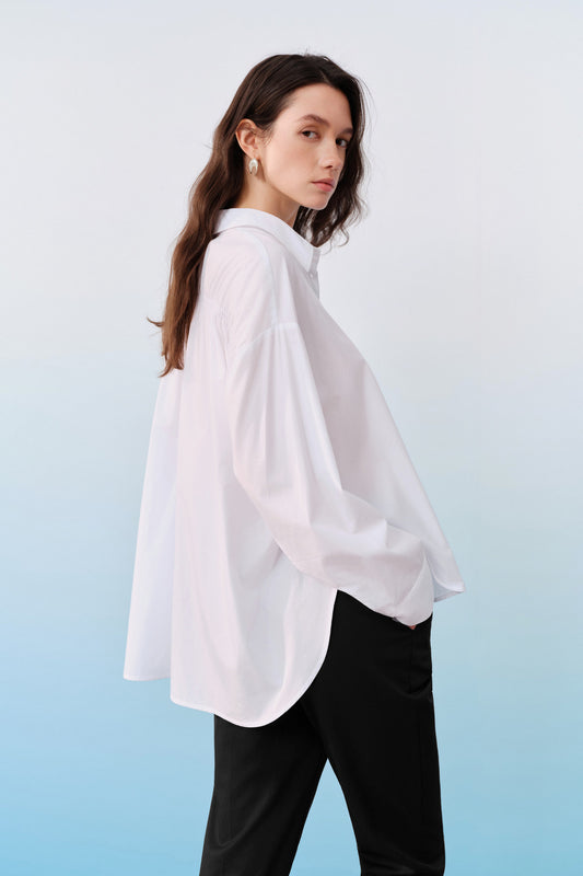 G2000 WOMAN-shirt-collar-long-sleeve-casual-shirt-61233819-White