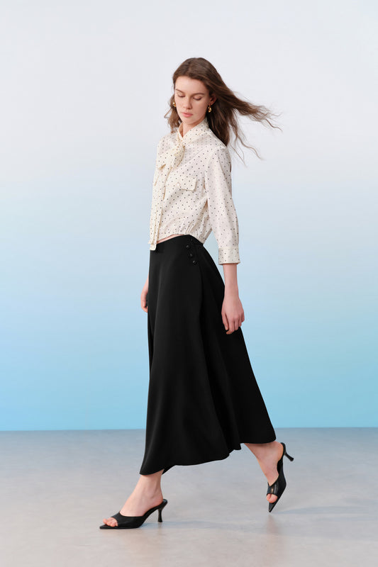 企領中袖襯衫(配可拆卸自布綁帶)