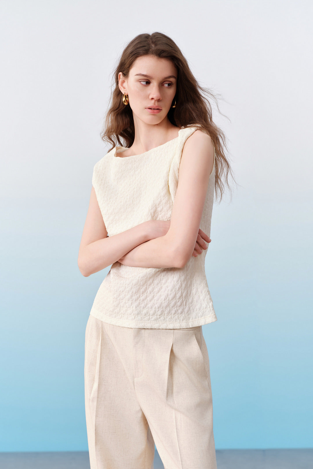 G2000 WOMAN-irregular-neckline-cut-and-sew-top-61241701-White
