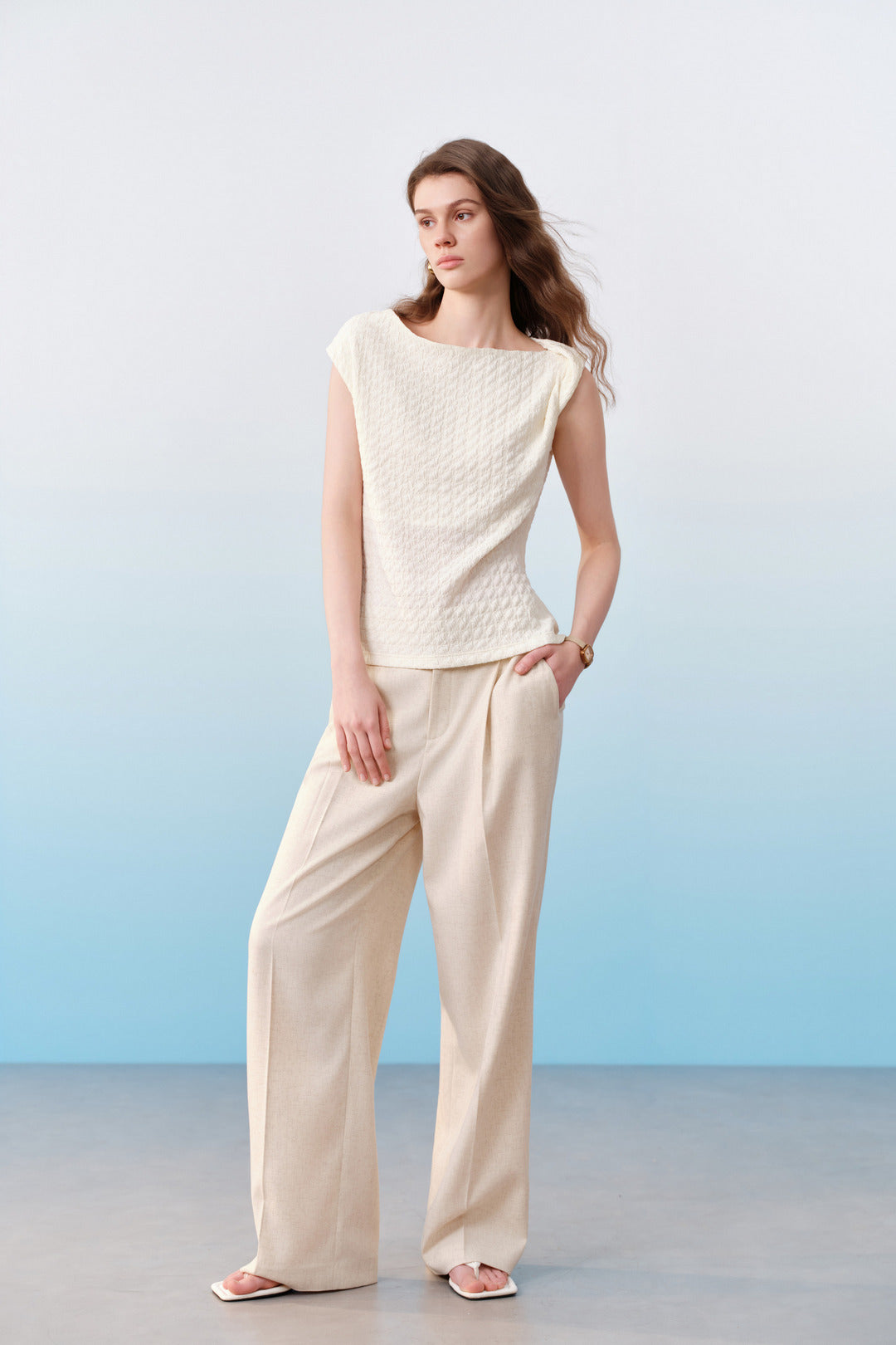 Irregular Neckline Cut and Sew Top