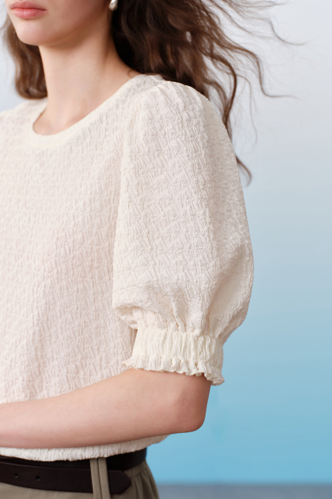 Round Neck 圓領切駁衫