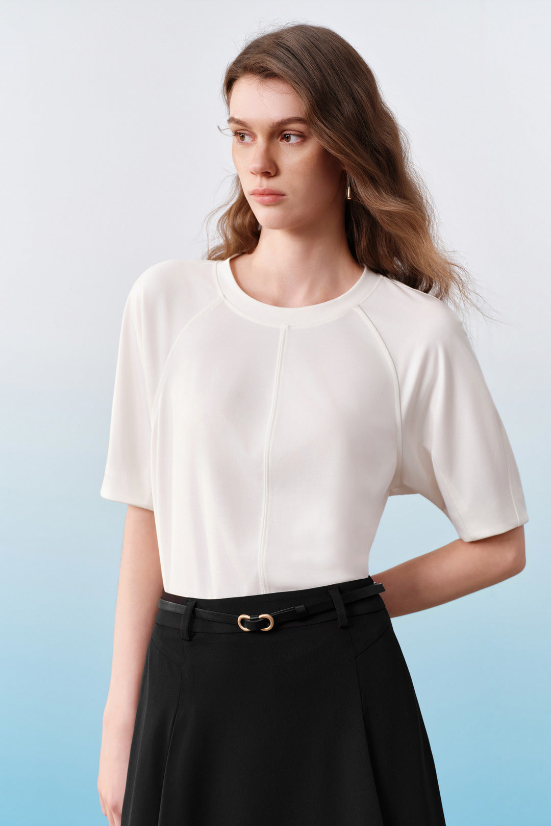 G2000 WOMAN-round-neck-cut-and-sew-top-61242727-White