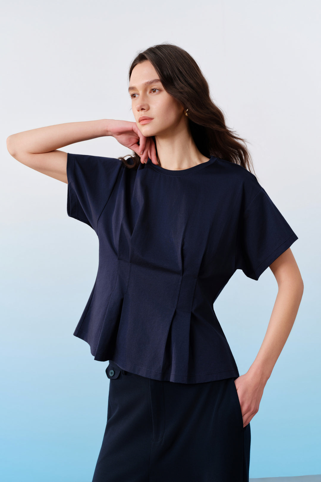 G2000 WOMAN-round-neck-cut-and-sew-top-61243790-Blue