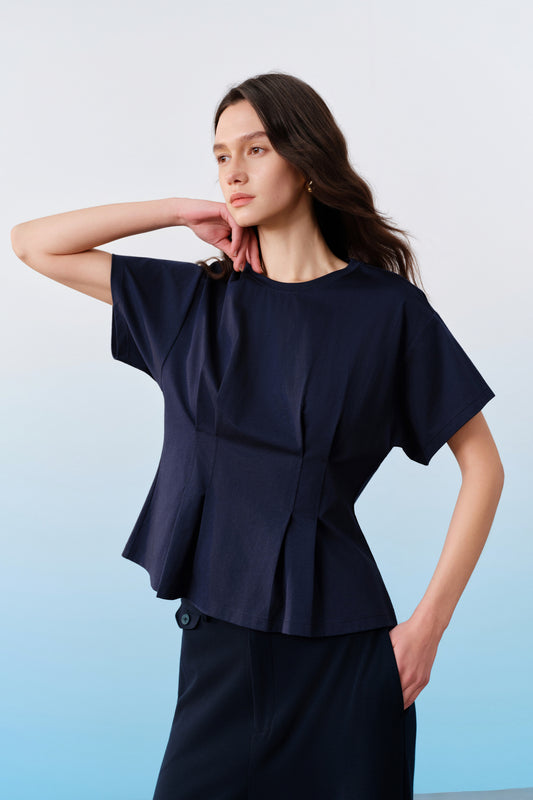 G2000 WOMAN-round-neck-cut-and-sew-top-61243790-Blue