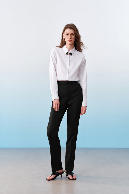 G2000 WOMAN-three-proof-finish-regular-waist-suit-pants-61251003-Black