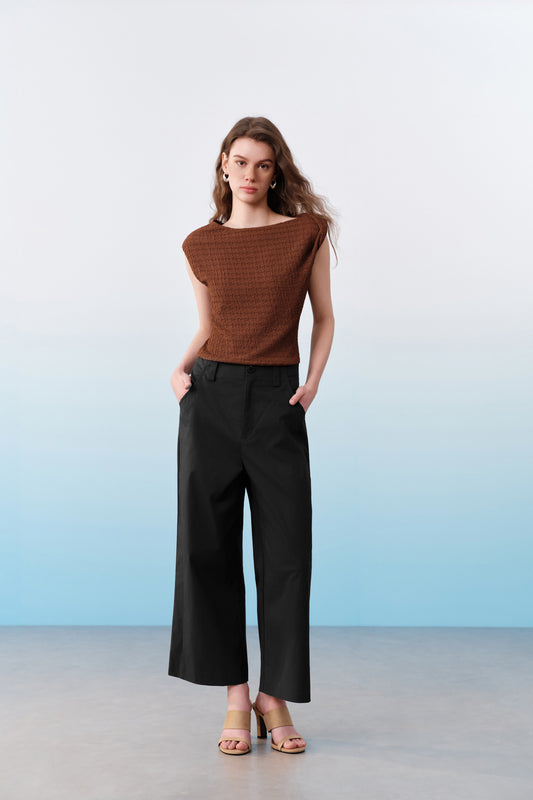 寬鬆闊腳剪裁休閒長褲