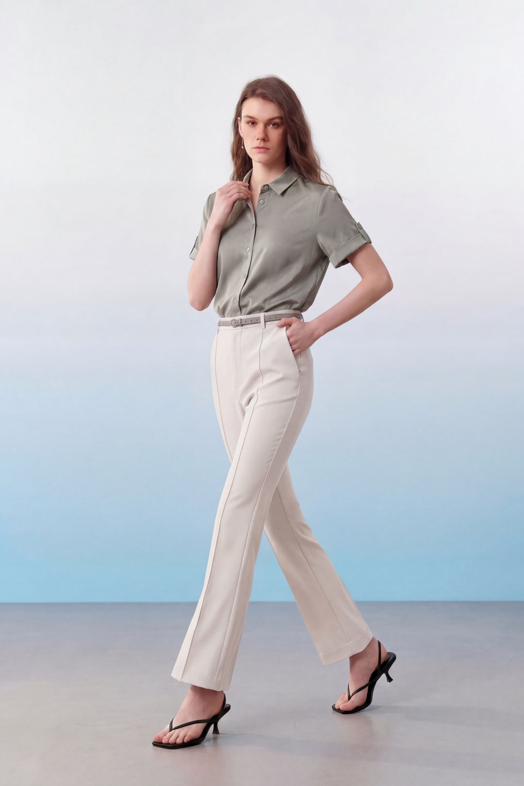 G2000 WOMAN-multi-way-stretch-regular-waist-casual-pants-61269054-Beige