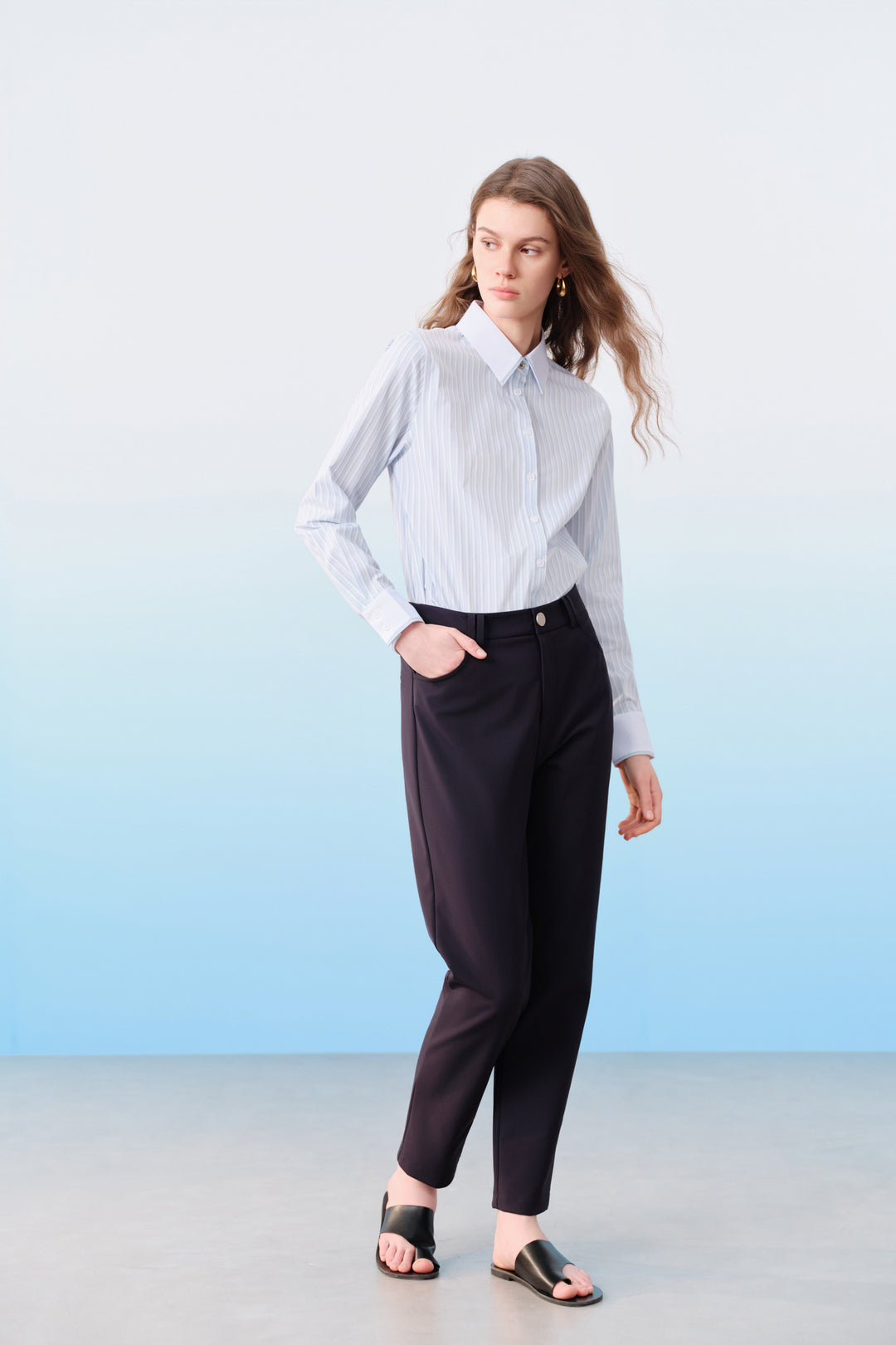 G2000 WOMAN-multi-way-stretch-regular-waist-casual-pants-61269206-Blue