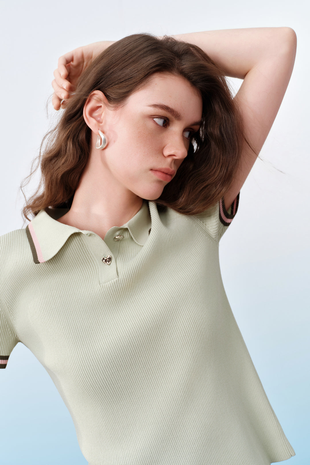 G2000 WOMAN-machine-washable-polo-neck-knit-sweater-61276040-Green