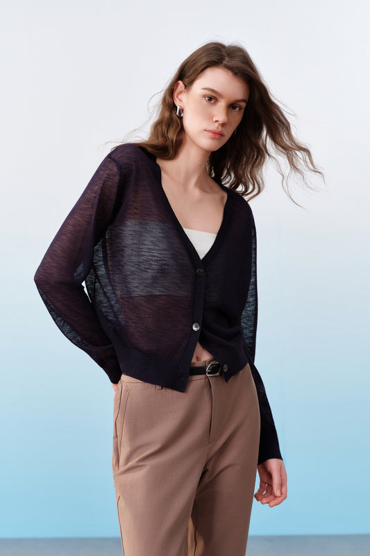 G2000 WOMAN-machine-washable-v-neck-cardigan-61276305-Blue