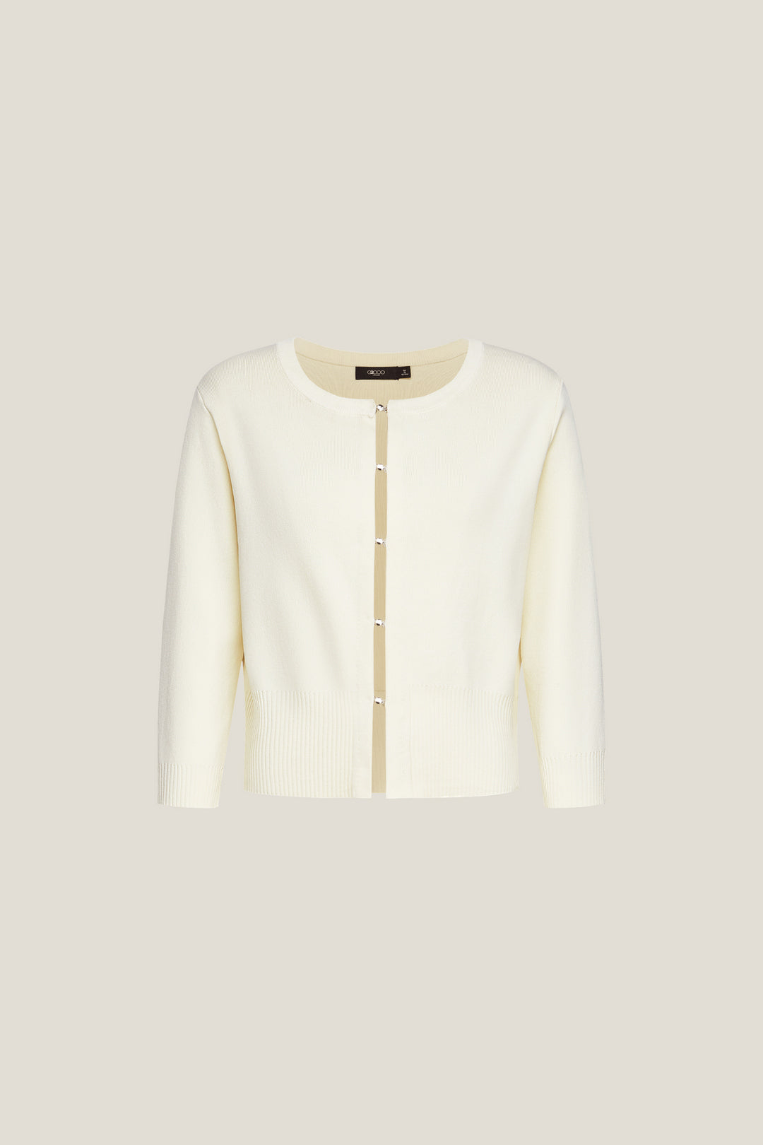G2000 WOMAN-machine-washable-ribbed-round-neck-cardigan-61276311-Yellow